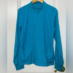 MedCouture Insight women’s scrub jacket top. New without tags small teal